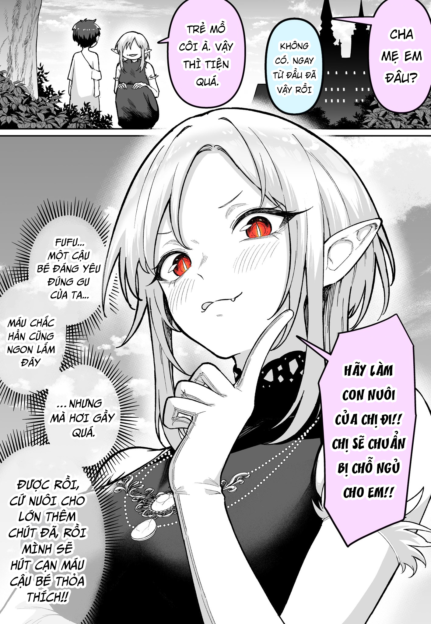 The vampire girl can't drink blood.